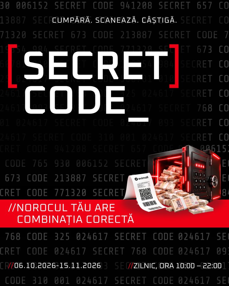 ✨ Secret Code la EVIMALL. Care va fi codul tău?