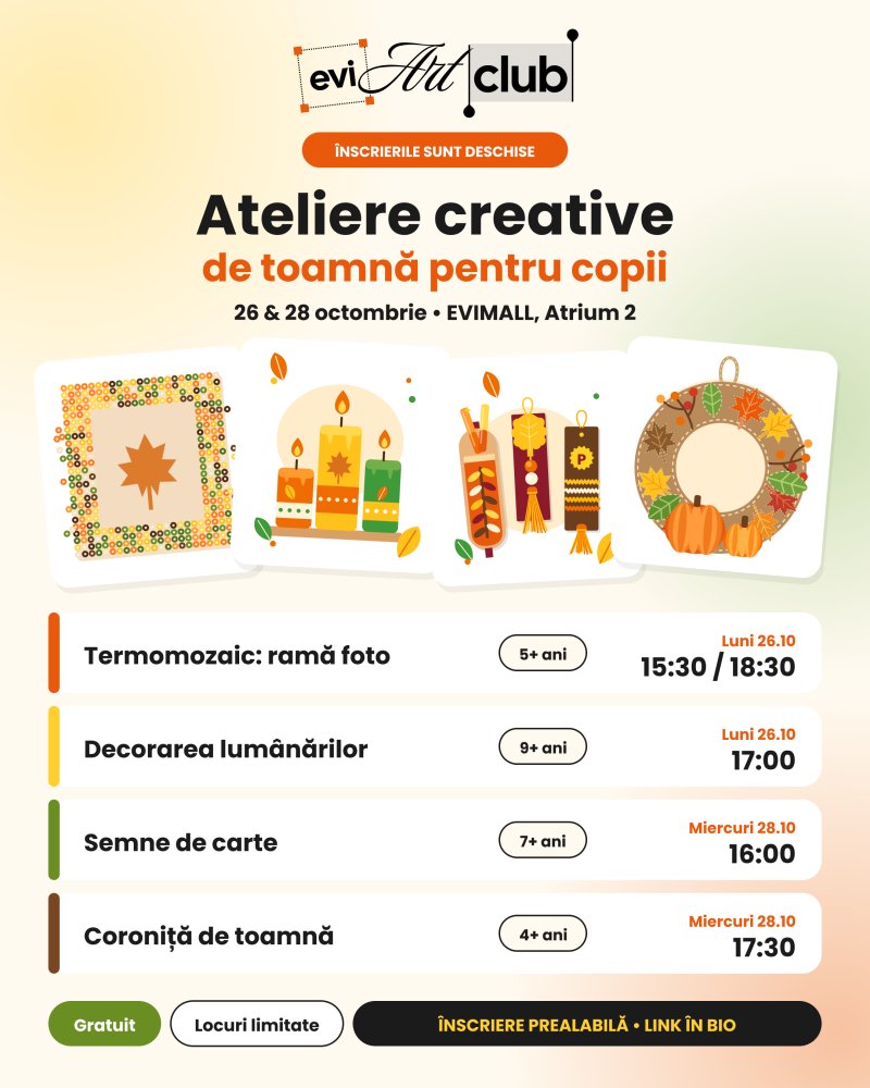 🎨 ОСЕННИЕ КАНИКУЛЫ СТАНОВЯТСЯ ТВОРЧЕСКИМИ В EVIMALL! 🍂